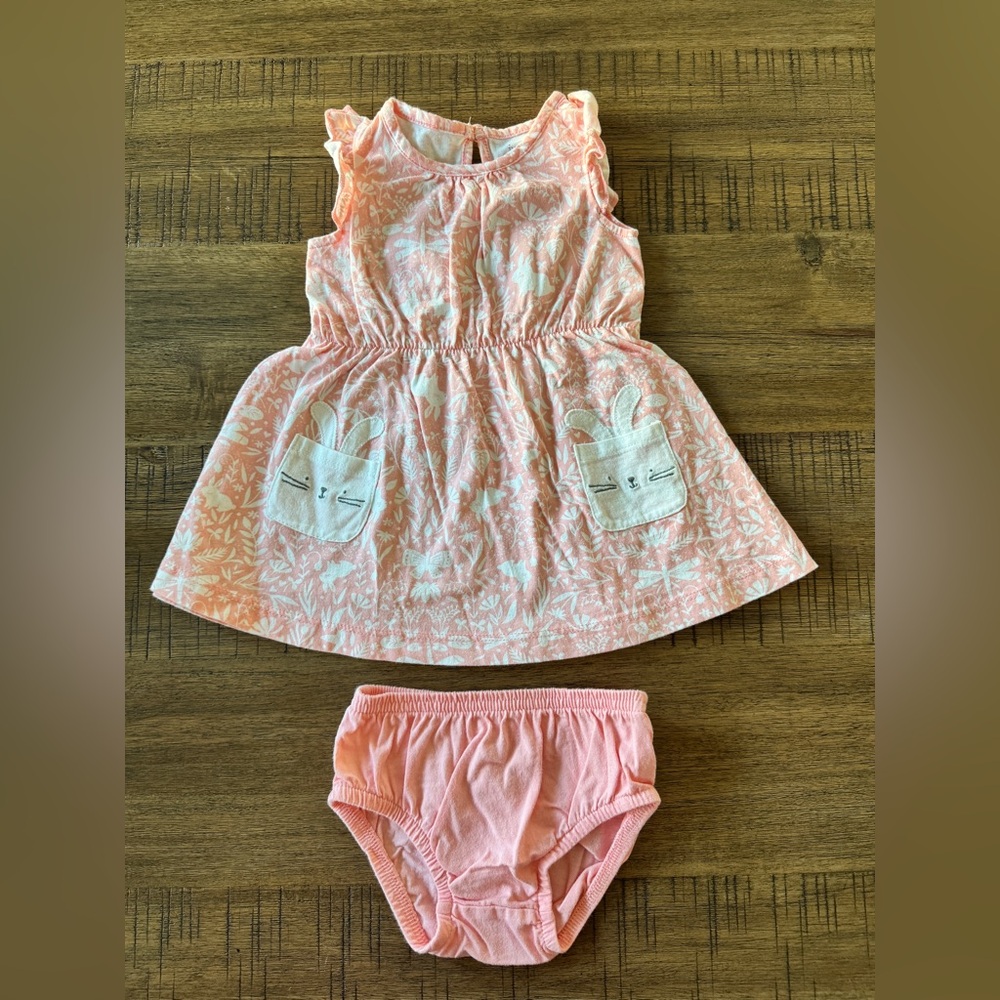 CARTER’S | Baby Bunny-Print Pink Dress - 6 Months